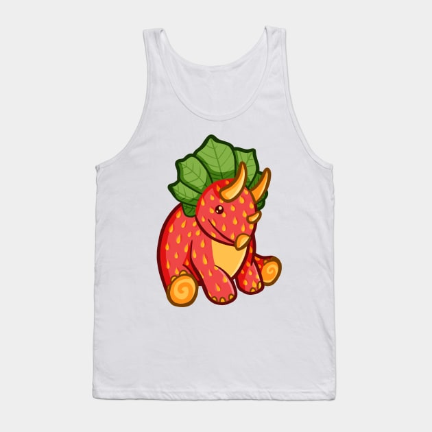 Strawberry Triceratops, Dino, Dinosaur Tank Top by hugadino